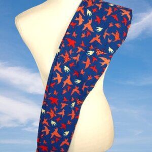 LuLaRoe Leggings OS One Size Nature Birds Cardinal Red Yellow Blue